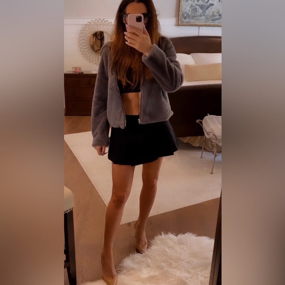 Grey faux fur coat, new with tags!